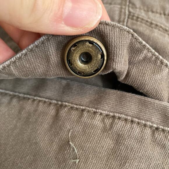 Anthropologie Daughters of Liberation Brown Zip Ankle Straight Cargo Pants Sz 34 - Picture 9 of 16